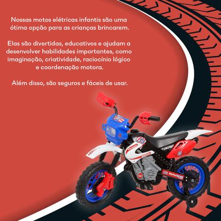 Imagem de Moto Elétrica Infantil 3 Anos Motocross Carregador Bivolt