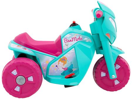 Moto Eletrica Infantil Triciclo Bandeirante Banmoto 6V Rosa - Maçã