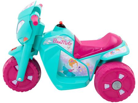 Moto Eletrica Infantil Triciclo Bandeirante Banmoto 6V Rosa - Maçã