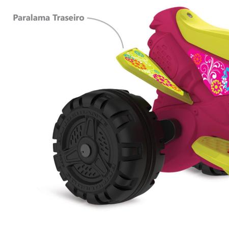 Triciclo Rosa Moto Elétrica Infantil Brinquedo Menina Xt3 6v