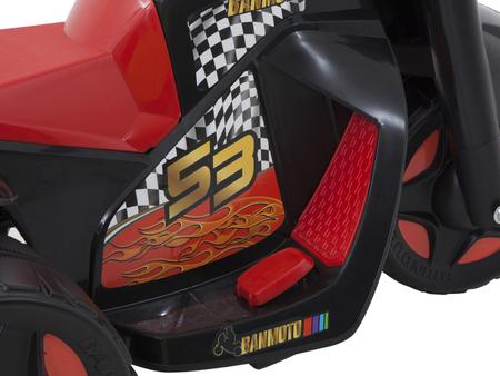 Moto Eletrica Infantil Bandeirante Banmoto 6V Preta Vermelha - Maçã Verde  Baby