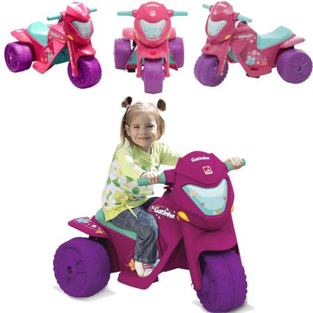 Moto Eletrica Infantil Banmoto 6v Rosa Meninas Com 2 Marchas