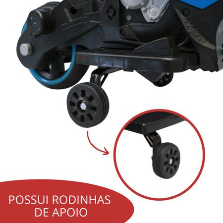 Moto Elétrica Infantil Cross Até 25kg Som 2-3 Km/h Importway Cor Azul