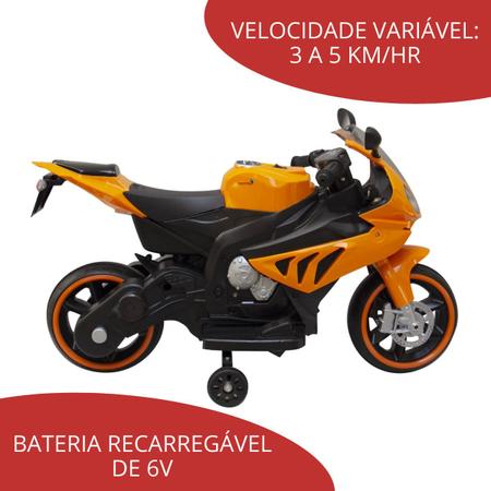 Imagem de Moto Elétrica Infantil Diversão Criança Até 25Kg 6v Com Chave Luzes Sons e Acelerador Importway