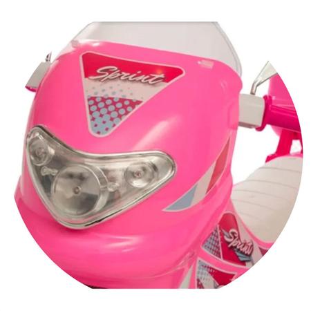 Imagem de Moto Eletrica Infantil Fashion Sprint Turbo Pink Com Capacete E BaÚ