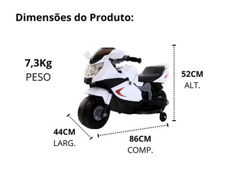 Moto Elétrica Infantil BW044 6V - Vermelha