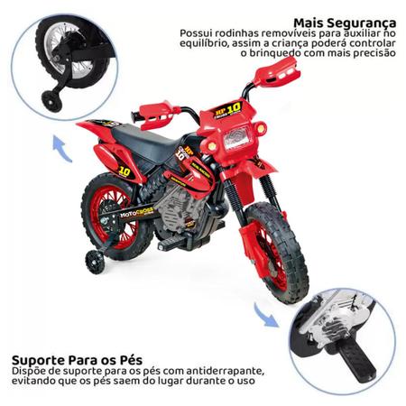 Imagem de Moto Elétrica Infantil Mini Motocross Com Bateria e Cabo
