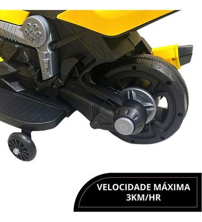 Motinha Elétrica Infantil Amarela Mini Moto Crianças Com Som Luz