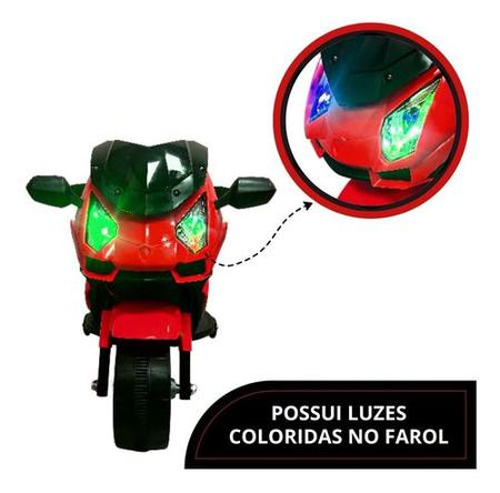 Moto Eletrica Infantil Motinha Criança 6v Com Luz e Som