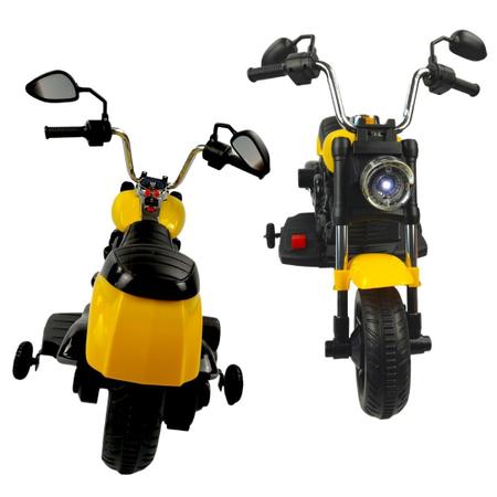 Motinha Elétrica Infantil Amarela Mini Moto Crianças Com Som Luz