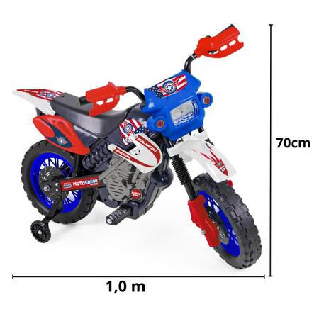 Imagem de Moto Elétrica Infantil Motinha Motocross Com Bateria e Cabo