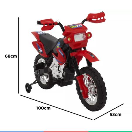 Moto Elétrica Infantil Motocross Para Criança +3 anos até 20kg Realista 6v  Xplast - Azul