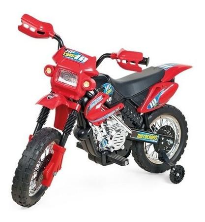 Moto Elétrica Infantil Motocross Vermelha 6v Homeplay