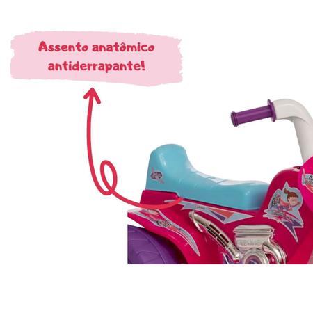 Moto eletrica 99cm feminina infantil ate 35kg 6v menina rosa biemme