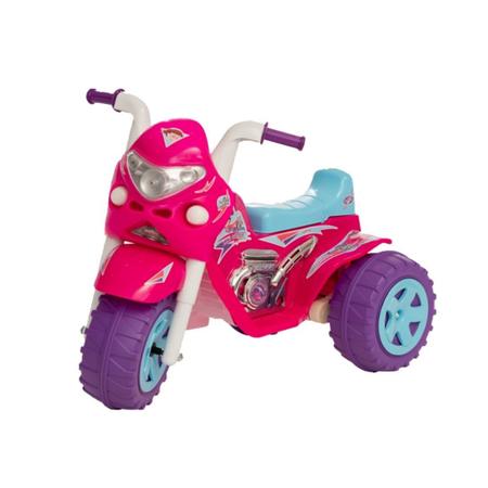 Mini Moto Elétrica Infantil GP Raptor Super Girl - 2 Marchas 6V - Rosa