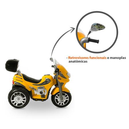 Moto Eletrica Infantil Grande 12v Sprint Turbo Com Capacete