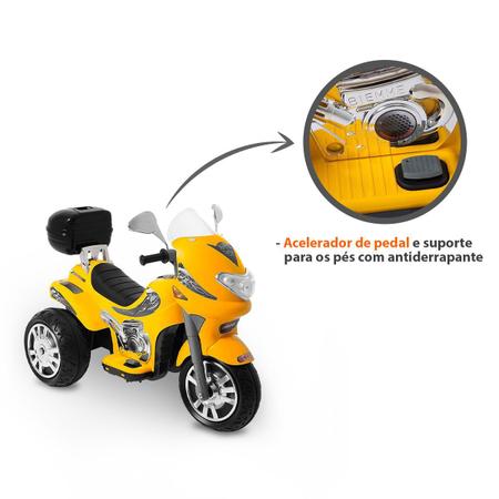 Motinha Elétrica Infantil Amarela Mini Moto Crianças Com Som Luz