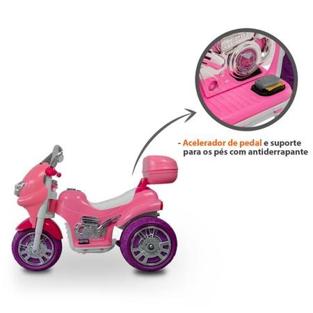 Mini Veiculo Moto Infantil Sprint Turbo 12v Rosa Biemme