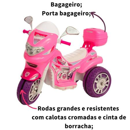 Mini Moto Elétrica Sprint Triciclo Criança C/ Capacete 12v