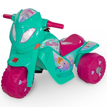 Moto Eletrica Infantil Triciclo Bandeirante Banmoto 6V Rosa - Maçã Verde  Baby