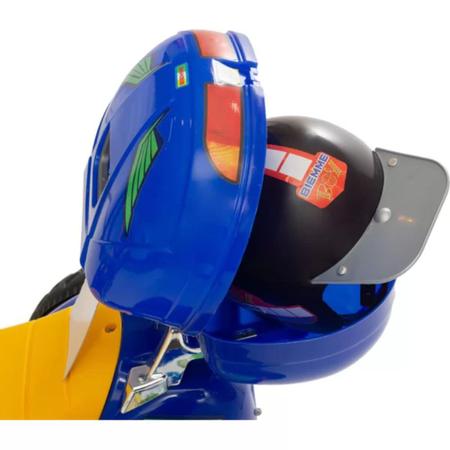 Moto Eletrica Infantil Biemme Sprint Turbo 12V Capacete Azul