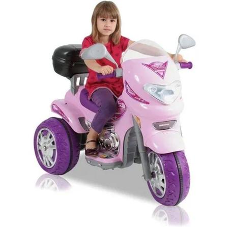 Moto Motinha Elétrica Menina Sprint Turbo Rosa Brinquedo Infantil 12V  Biemme 673 C/Capacete - Moto Elétrica Infantil - Magazine Luiza