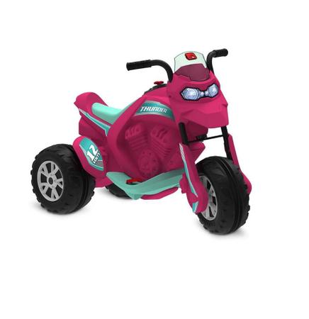 Moto Eletrica Infantil Bandeirante Super Thunder 12V Pink - Maçã