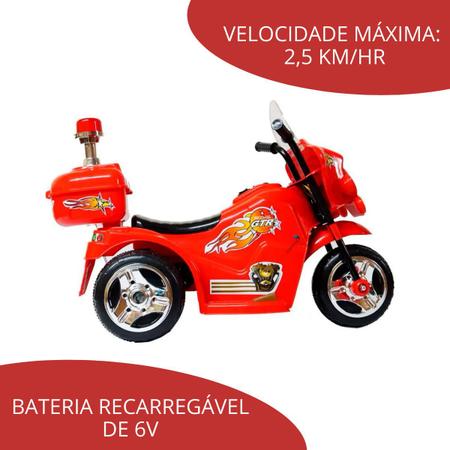 Imagem de Moto Elétrica Triciclo Infantil Criança Até 17kg 6v Com Luzes Sons Sirene e Acelerador Importway