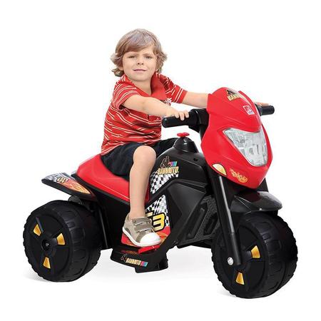 Imagem de Moto Elétrica Triciclo Infantil Criança Bandeirante Banmoto Preto