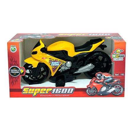 Moto 1600 c/ Rodas Fricção Bonita Coleção Corrida Infantil no Shoptime
