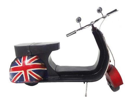 Imagem de Moto Londres Vespa Modelo Metal Fundido Vintage Retro