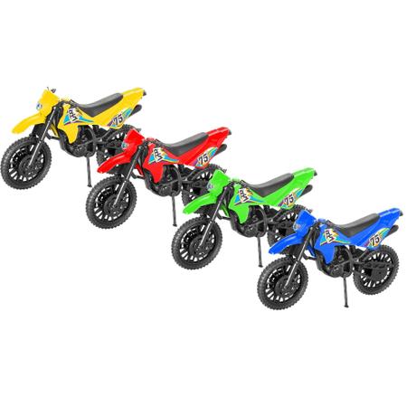 Moto Cross Trilha Roda Livre Colors 27cm BS Toys - Lojas Tem