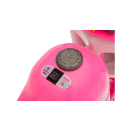 Moto Eletrica Infantil Sprint Turbo Biemme Rosa Pink 12V Capacete - Maçã  Verde Baby