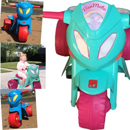 Moto Eletrica Infantil Triciclo Bandeirante Banmoto 6V Rosa - Maçã Verde  Baby