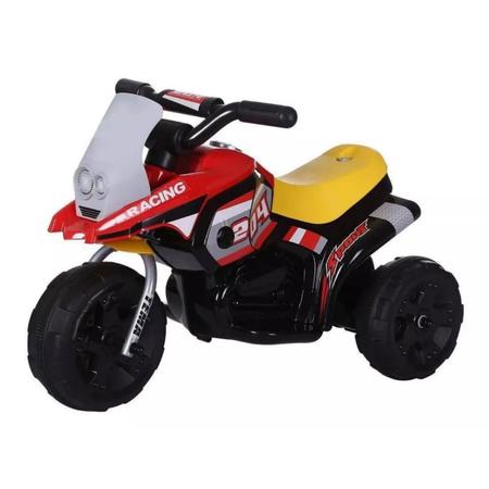 Mini Moto Elétrica Infantil Vermelha Triciclo Acende Farol