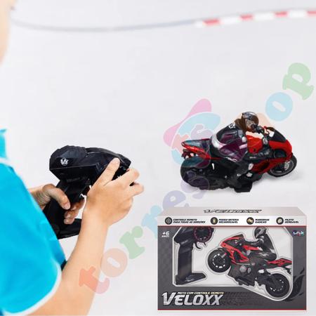 Imagem de Moto Veloxx de Controle Remoto Bateria Recarregável Unik Toys MC 2210
