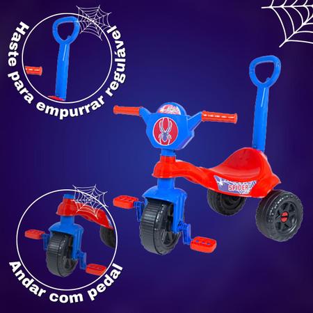 Motoca Infantil Vermelho Com Haste Removível Menino Velotrol Triciclo Baby  Dog Kendy Brinquedos - Velotrol e Triciclo a Pedal - Magazine Luiza