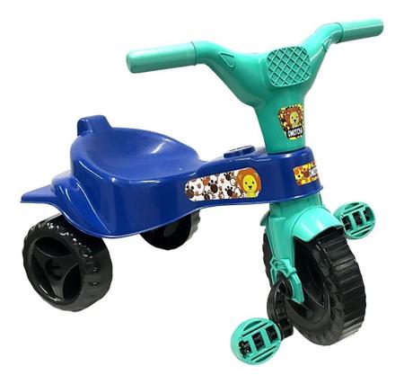 Motoca Infantil Azul Diversão Triciclo Criança Pedalar Bebe