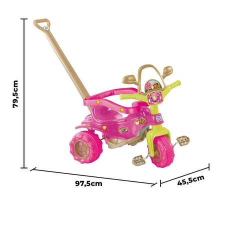 Velotrol Triciclo Motoca Motinha Tico Tico Infantil - Rosa