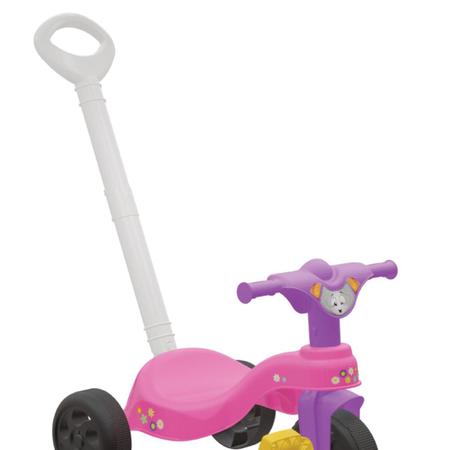 Motoca Infantil Triciclo Rosa com Empurrador