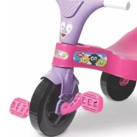 Triciclo Mototico Passeio Pedal Rosa 693 Velotrol Infantil Motoca Totoca  Tico Ticocom Haste Empurrador Criança Menina