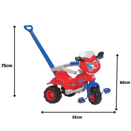 Triciclo Tico Tico Velo Toys Vermelho com Capacete Motoca Infantil