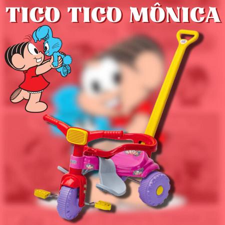 Triciclo Infantil Menina Motoca Rosa Com Empurrador E Pedal