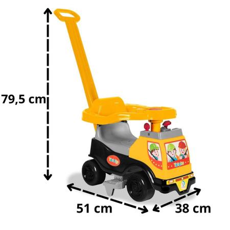 Imagem de Motoca Totoka Plus Menino Trator Quadriciclo Triciclo Infantil Bebê Com Empurrador