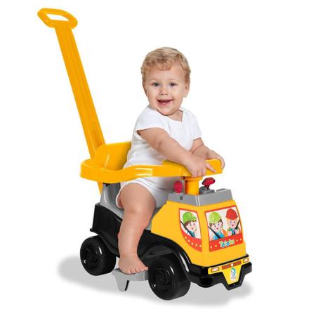 Imagem de Motoca Totoka Plus Menino Trator Quadriciclo Triciclo Infantil Bebê Com Empurrador
