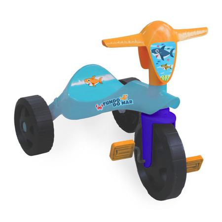 Motoca Infantil Azul Diversão Triciclo Criança Pedalar Bebe