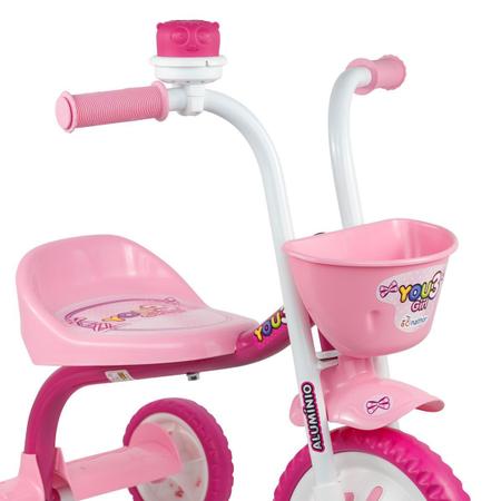 Triciclo Motoca Infantil Menina Nathor Rosa - Frete Gratis