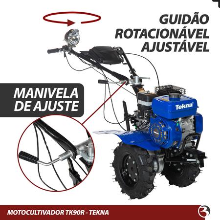 Imagem de Motocultivador Tratorito 7,0 Hp Motor A Gasolina C/ Rodas Enxada TK90R Tekna