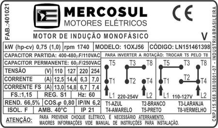 Imagem de Motor Elétrico 1Cv Monofásico Para Betoneira 200 Litros