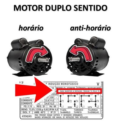 Imagem de Motor Elétrico Monofásico 3cv 2 Pólos Alta Rotação 110/220 V 60Hz